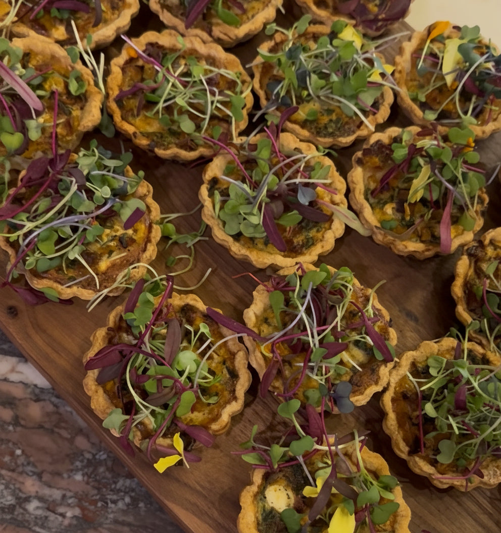 Thanksgiving PRE-ORDER: Mini Roasted Butternut Squash & Spinach Quiche - set of 12